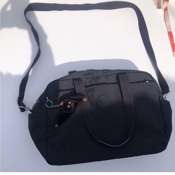 Kipling Large Black Tote Shoulder Duffel Bag w/ Travel Organizer & Monkey Charm - Picture 12 of 16